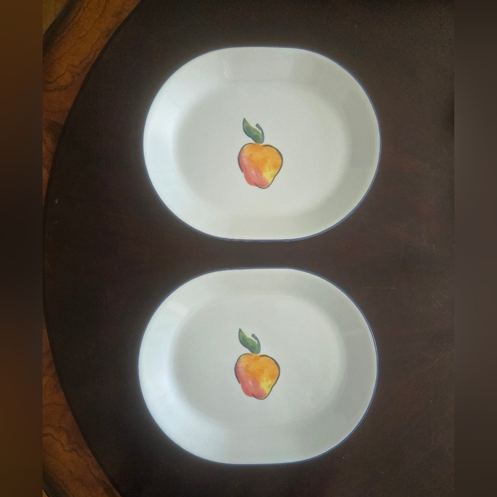 2 Vintage Corelle Platters "Fruit Basket"